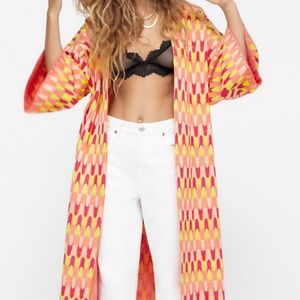 NWT Zara Multicolored Jacquard Knit Kimono Special Edition Sz. M